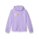 Champion Little Pullover Hoodie for Girls, Lightweight Sweatshirt, Graphics, Salty Purple-593039